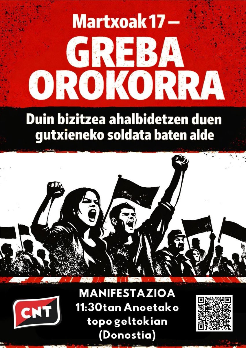 ¡Mañana tod@s a la huelga!
Convocatorias:
- Bilbo: 11.30 local (7kaleak), 12:30 Hotel Carlton (Elíptica)
- Donostia: 11:30 estación del Topo de Anoeta
- Iruñea: 11:30 Plaza Rekoletas.
- Vitoria-Gasteiz: 11:00 Virgen Blanca
- Barakaldo: 18:30 Bide Onera