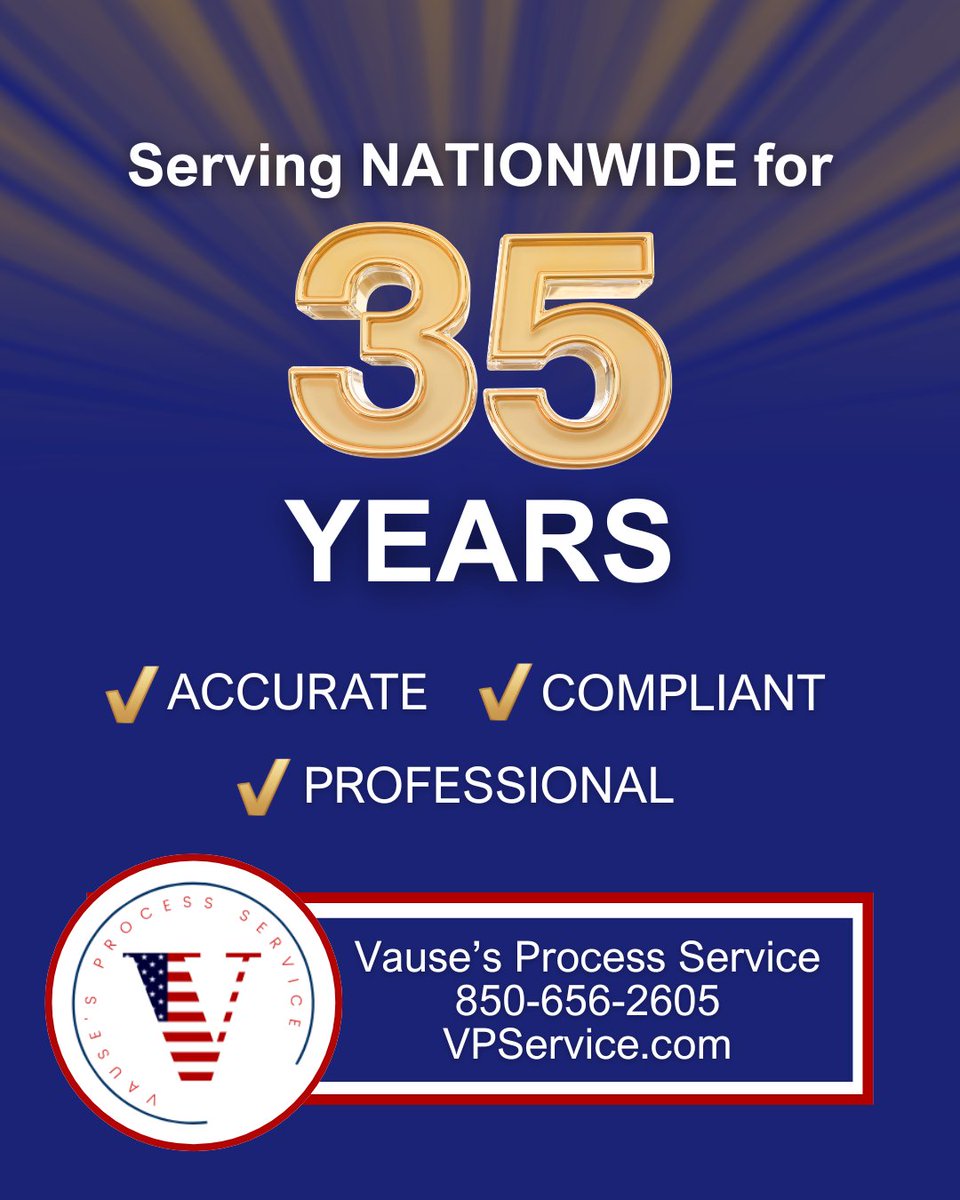 vausesprocess's tweet photo. Compliance matters in service of process.
 
Vause’s Process Service delivers accurate, professional service across Florida.
 
📞 850-656-2605
🌐 https://t.co/XBvuFDROMH
 
#legalcompliance #processservice https://t.co/fvAOMhwCHH
