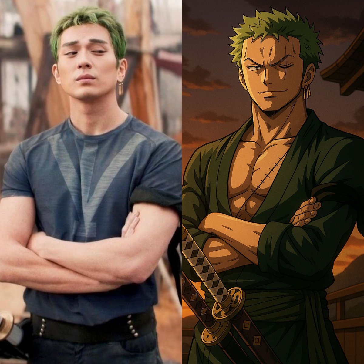 Mackenyu ha admitido que no sabía que estaba audicionando para Roronoa Zoro y rechazó la oferta, después se volvieron a acercar a él y le dijeron que era para One Piece, cuando lo supo aceptó sin dudarlo. 

Definitivamente es Zoro. 🤣