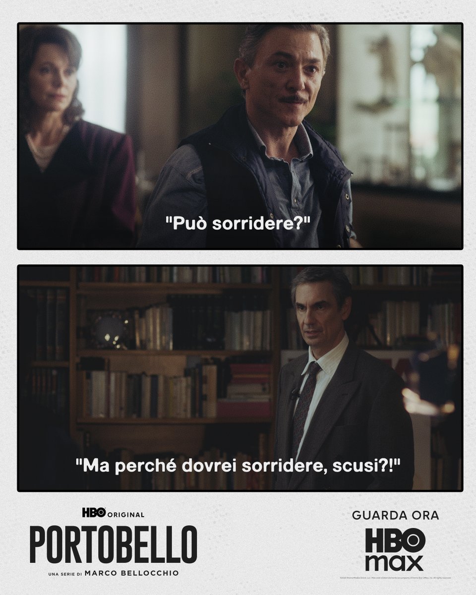 hbomaxit's tweet image. "Ma perchè devo sorridere, scusi" 

Portobello, la nuova serie di Marco Bellocchio, ogni venerdì un nuovo episodio su HBO Max.🦜 
#Portobello #HBOMax #MarcoBellocchio