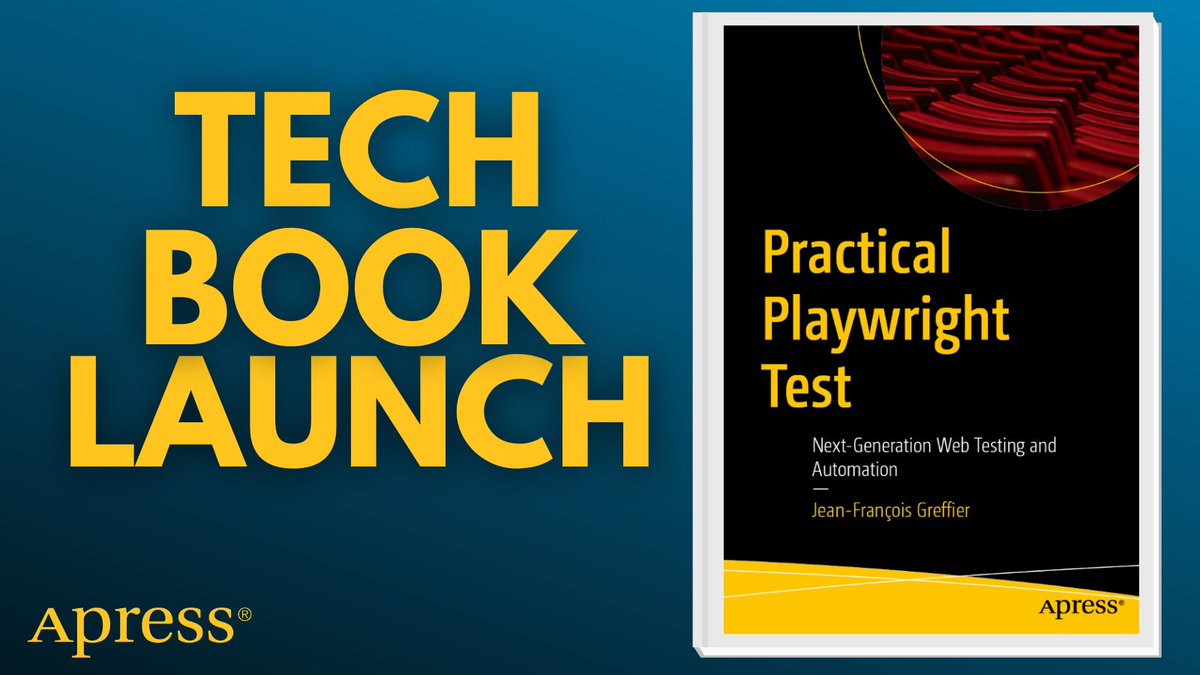 Apress's tweet photo. Take full control of your testing environment! Customize #Playwright Test, hunt down flakiness, optimize performance & build automation that scales with your team. Stronger tests = stronger software. ๐ป#E2ETesting #DevCommunity #QALeads #TestAutomation
๐ https://t.co/4zattj9DNW https://t.co/DcJPUSsMJx