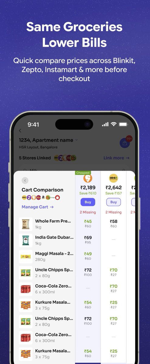 Nikitalovi's tweet photo. Compare prices across Blinkit, Zepto, Instamart & more before checkout and pick the cheapest cart Your smarter grocery companion #buyhatke
#อิหร่าน #dubaiattack #خامنئي #Dubai #صفارات_الانذر #PolcaFamMeetingD2 #Israel #FELIX #brøndby #Perú #ilovebash #Monti #ClásicoMundial https://t.co/GHRUY1VMUl