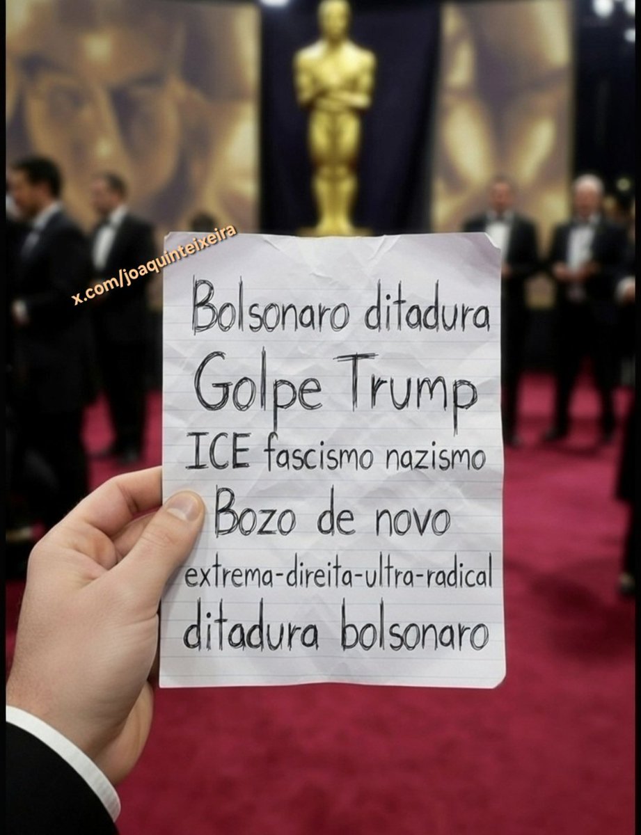 ⚠️ EXCLUSIVO: Em mais um brilhante trabalho jornalístico investigativo o Perfil Joaquin Teixeira teve acesso ao discurso do Wágner Moura em caso de vitória no Oscar. O brasileiro perdeu em todas as categorias que foi indicado.