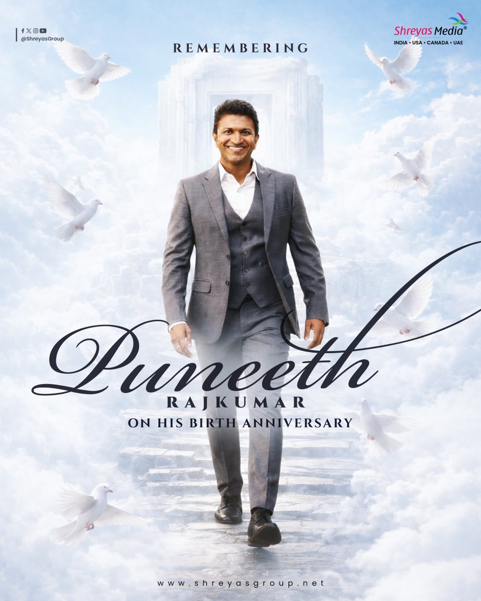 A Smile that inspired Millions, A Legacy that lives Forever. 🔥

Remembering the beloved <a href="/PuneethRajkumar/">Puneeth Rajkumar</a> on his birth anniversary.❤️

-Team <a href="/shreyasgroup/">Shreyas Media</a> ✌️

#RememberingPuneethRajKumar #RememberingAppu #PuneethRajKumar #ShreyasGroup #ShreyasMedia