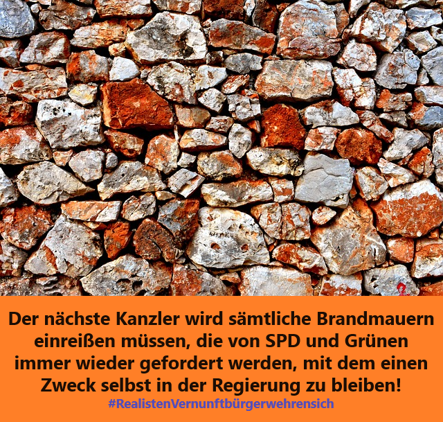 reimund15's tweet photo. Dazu müsste man erst in der @CDU begreifen, warum #rotgruene auf eine #Brandmauer bestehen!
 #Politiker, oder #Journalisten die darüber diskutieren, wer mit wem abstimmen darf verkennen die Lage der #EU/#Deutschland!  
Die #Politiker, die #Abgeordneten sind alleine gegenüber dem #Bürger für ihre Handlungen verantwortlich und nicht der #Partei und schon gar nicht den #Medien gegenüber!  
Wer dieses Prinzip nicht verstanden hat, der hat in der #Bürgervertretung, in den #Parlamenten nichts zu suchen!  
#Brandmauern sind in der #Demokratie obsolet!
Wir haben das schon 2024 geschrieben und Recht behalten!