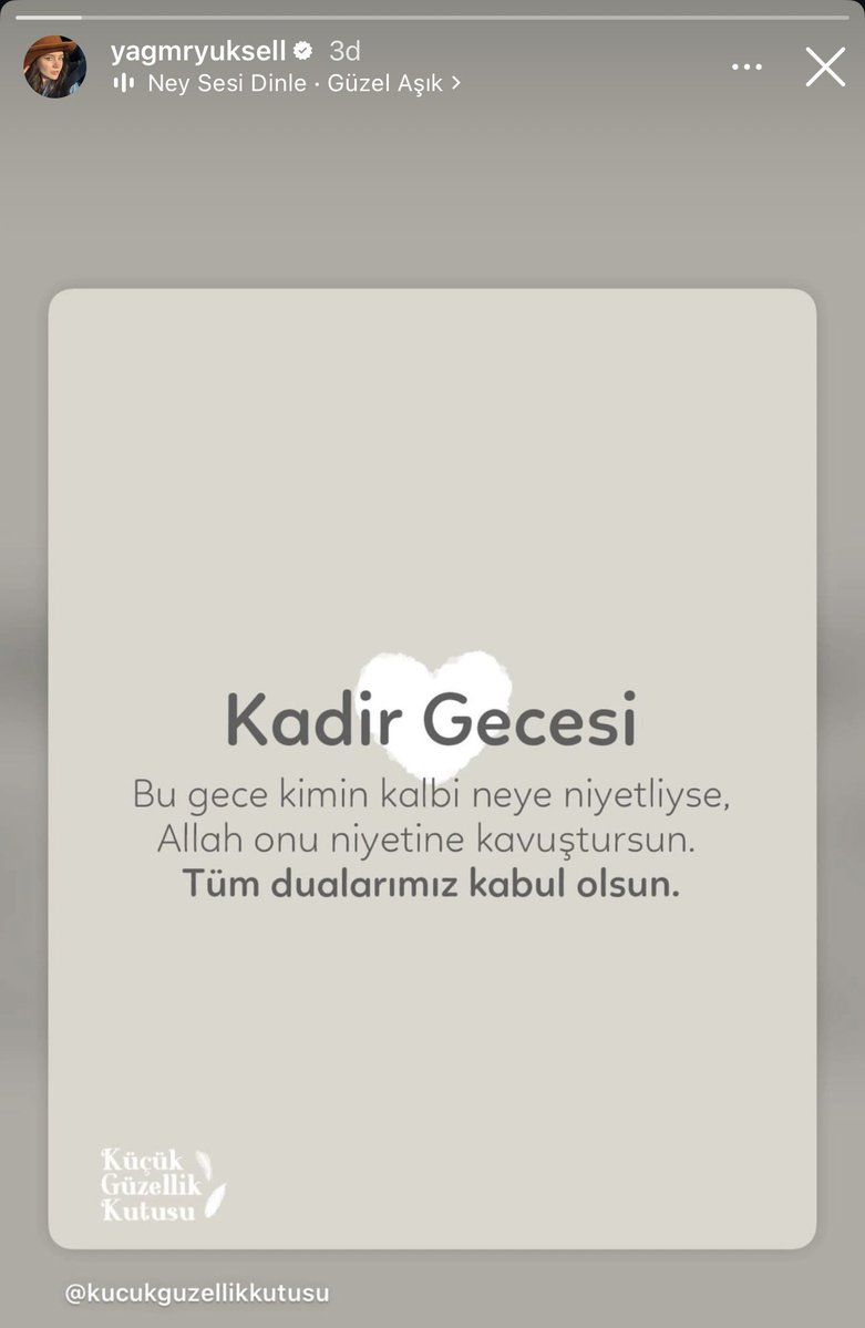 #YağmurYüksel Instagramda hikaye paylaştı.  ✨
