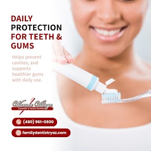 Drrima_peters's tweet image. Fluoride toothpaste helps prevent cavities, strengthen enamel, and support gum health. Some formulas,like stannous fluoride, offer added protection for daily oral care.Learn more at familydentistryaz.com  #WarnerVillageCosmeticAndFamilyDentistry #FluorideToothpaste #OralHygiene