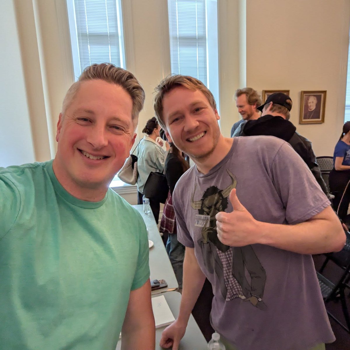 I filled in at a movie script table read last weekend and finally got to meet Jason Gray, a comedian whose work with <a href="/studioctv/">Studio C Television</a> has delighted my family and I for years. 

I was surprised that he knew who I was and enjoys my work as well. Dude is crazy-talented as well as