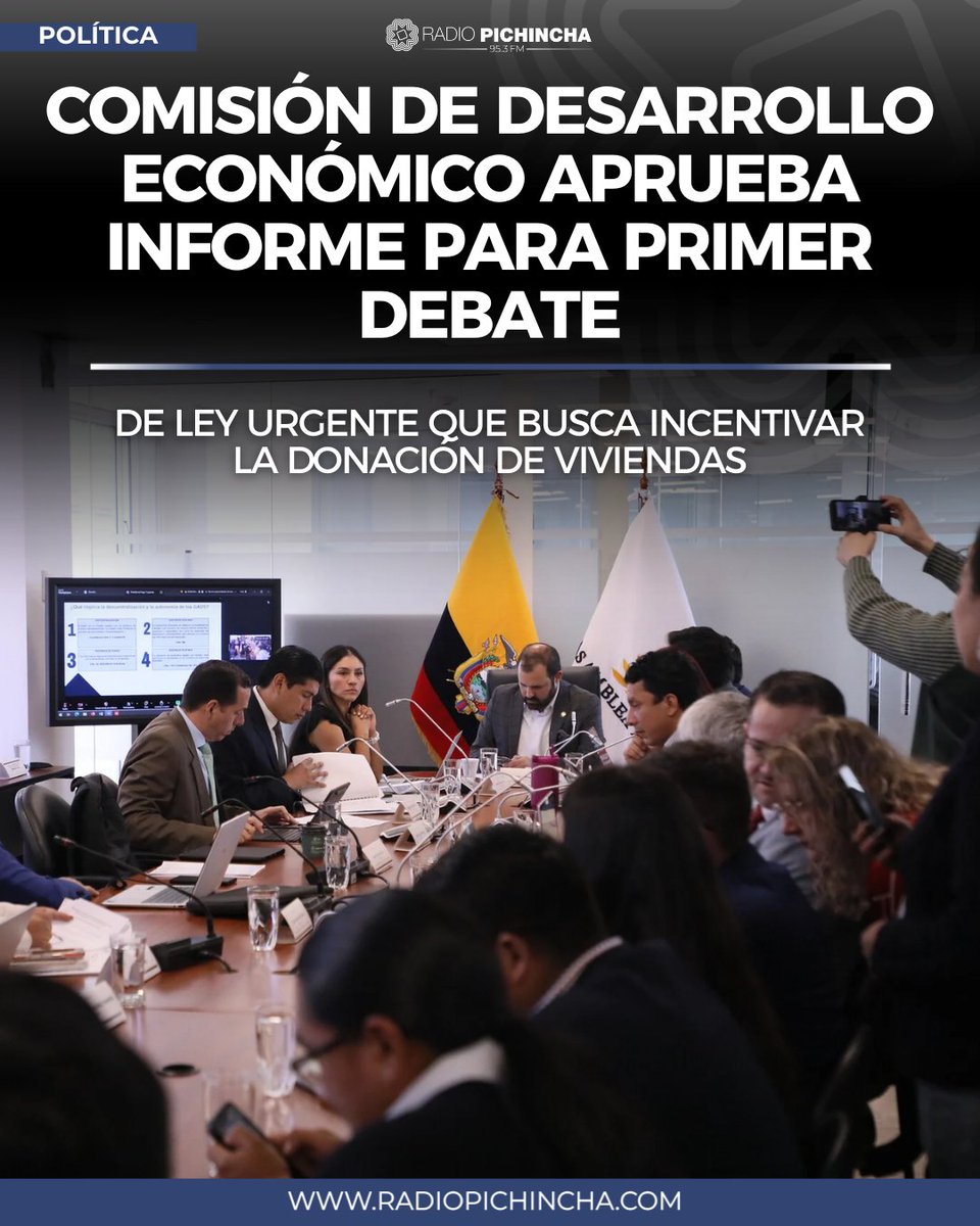 🏛️#Política | La propuesta contempla la creación de beneficios tributarios para empresas privadas que donen viviendas, las cuales posteriormente serían entregadas a hogares en situación de vulnerabilidad.
#LaRadioDeLasNoticias 
Los detalles⤵️
radiopichincha.com/comision-desar…