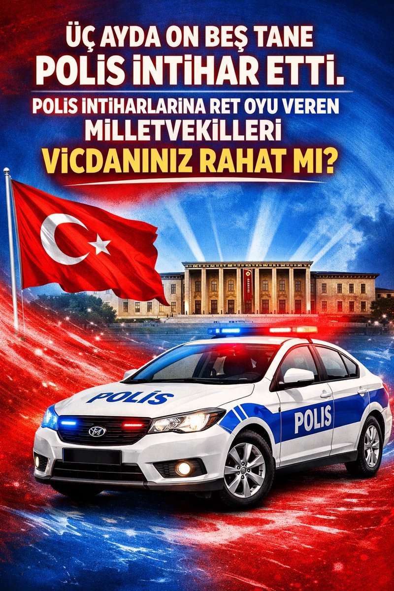 polissorunlar's tweet photo. 3 ayda 15 #polis intihar etti
Polis intiharlarına red oyu veren milletvekillerimizin vicdanı rahat mı ?#PoliseYaşamHakkı https://t.co/Ttyq6UMN23