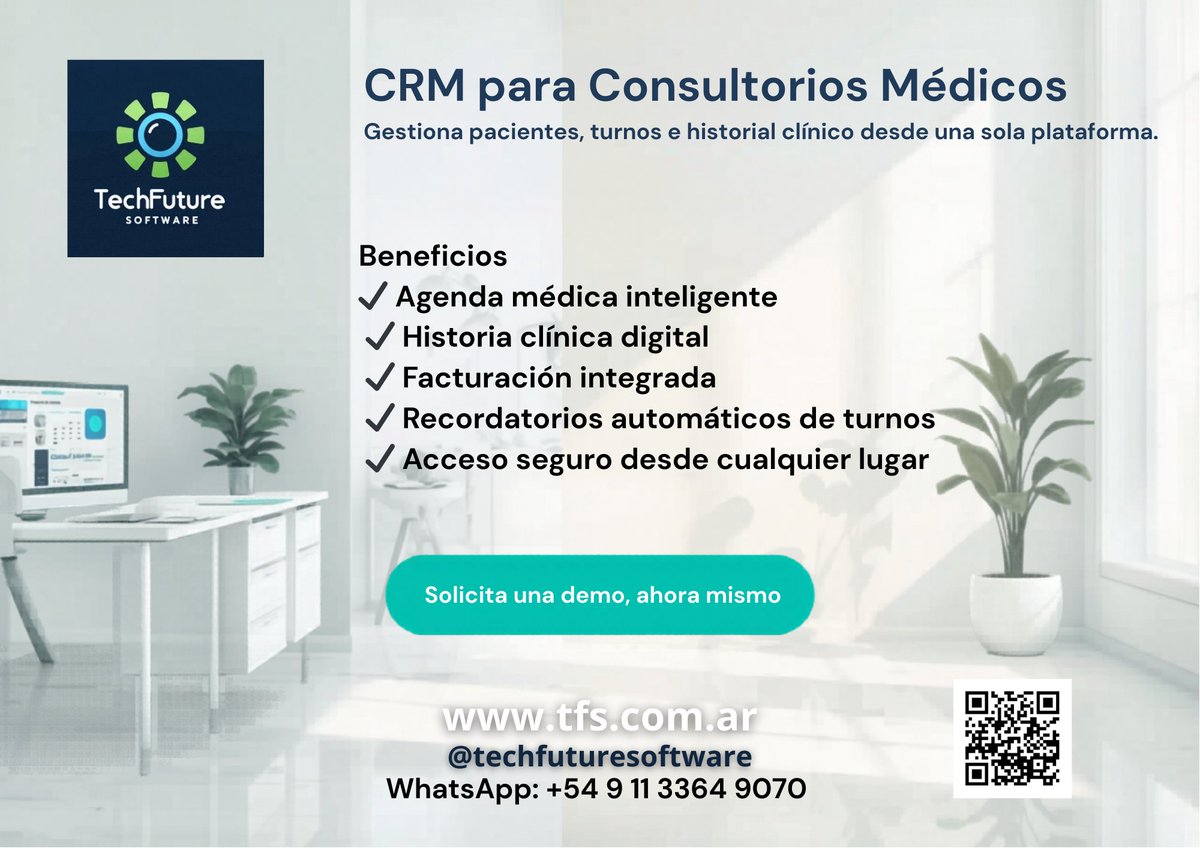 JosegalvisDip's tweet photo. Los consultorios modernos usan CRM médico

Automatiza la gestión de tu consulta médica

✔ Agenda automática
✔ Pacientes organizados
✔ Historial clínico digital
✔ Recordatorios de turnos
✔ Reportes de pacientes

Reduce ausencias 

TechFuture Software https://t.co/A7pWGgSm21 https://t.co/RRE5tEaB6f