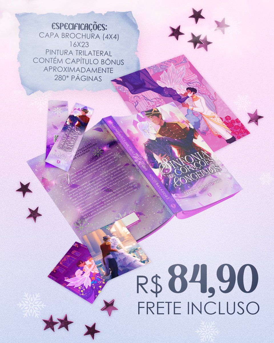 ❄️ ALERTA DE PRÉ-VENDA ❄️

"Sinfonia dos Corações Congelados" está em pré-venda da edição física pela <a href="/editora_venus/">Editora Vênus</a> ♡
Se você gosta de:

✨️ Amor proibido
🩵 Romance aquileano
✨️ Guarda-costas X protegido
🩵 Releitura de Quebra-nozes com fadas

Esse livro é pra você!