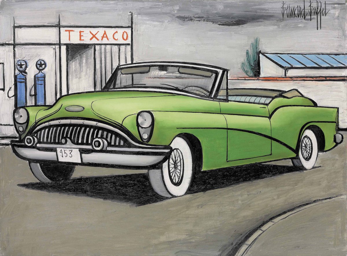 AniSWISSarts's tweet image. Bernard #Buffet (1928-1999) - Buick 1953, c 1984