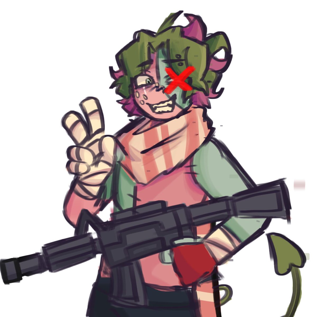 Meet my.. Sproutsona
He likes guns..!
His name..? I havent picked yet but either Spresas, Sproberry, or Bere (the last e is silent)

#sprout #dwtwt #dandysworld #sproutdw #dwsprout #sproutseedly  #dandysworldart 

Btw hes..filipino i have another sproutsona, hes japanese