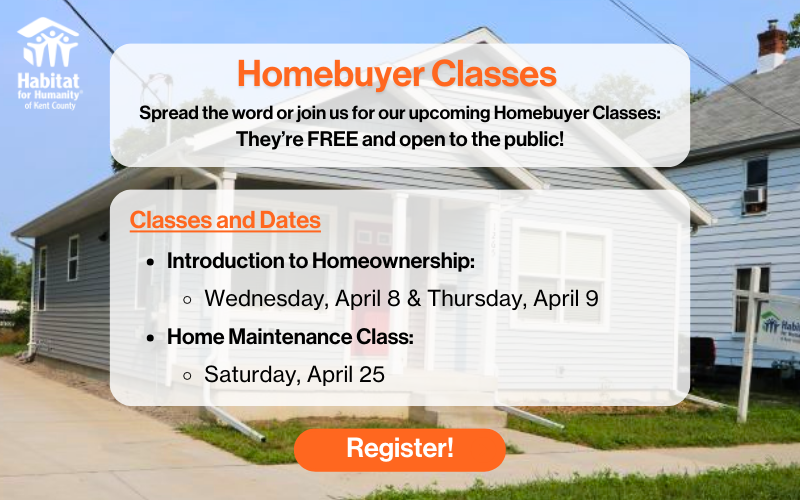 HabitatKent's tweet image. Ready to start your homeownership journey?🏠 Join us for our Homebuyer Classes in April! These classes are FREE to attend. 

See all information and register: ow.ly/H57750YuIGp

#classes #homeownership #free