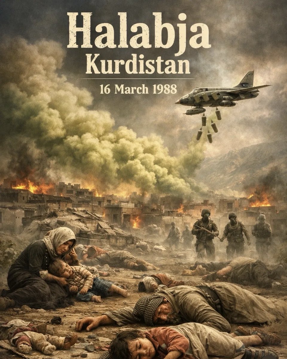 Elma  kokan ölüm…

#HalepçeKatliamı, insanlığın vicdanında hiç kapanmayacak bir yara olarak yaşamaya devam ediyor…🕊️

#Halepçe