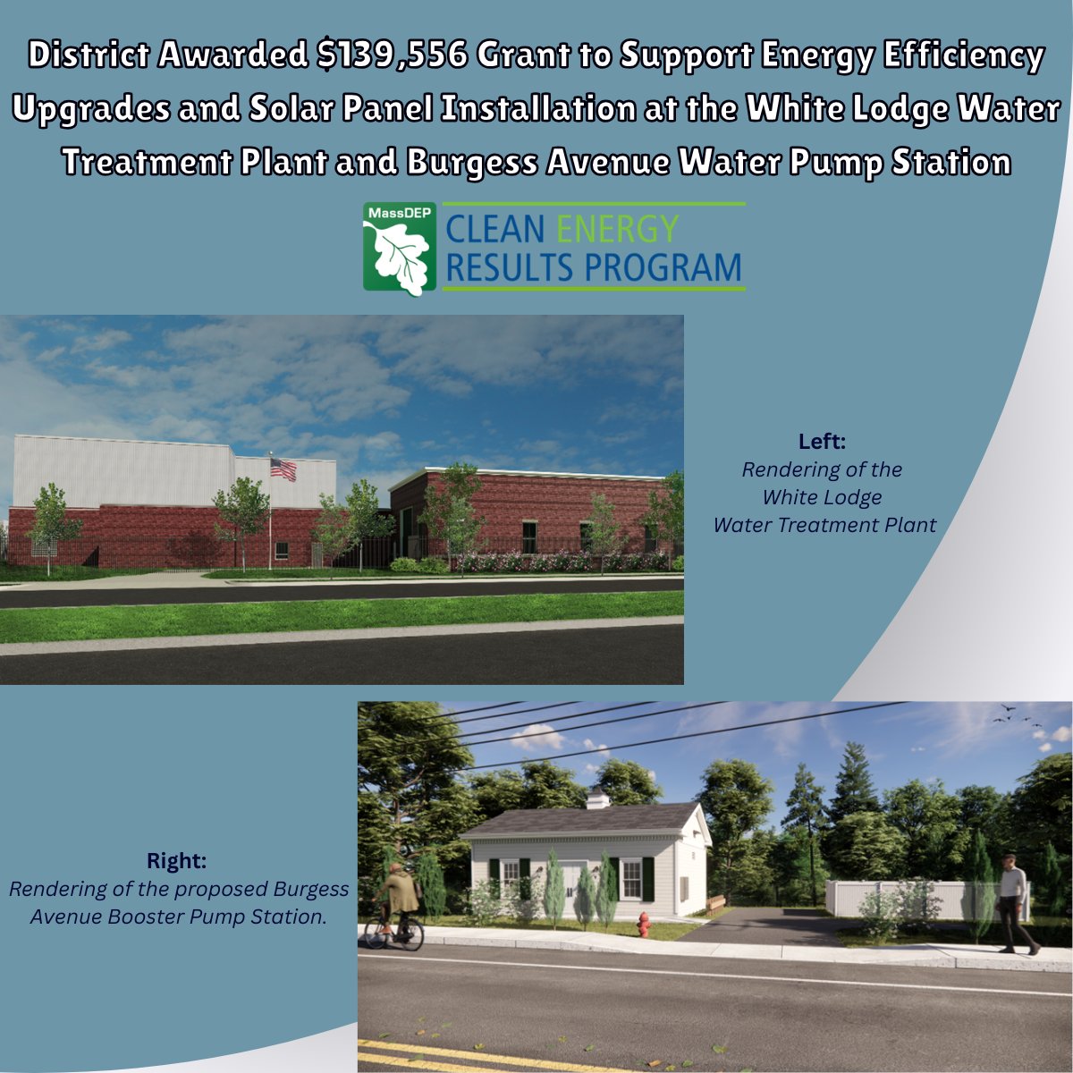 Dedham-Westwood Water District Awarded $139,556 Grant to Support Energy Efficiency Upgrades and Solar Panel Installation at Two District Buildings 🔌💡🌡️

Full Release: dwwd.org/grantaward

The Gap Energy Grant, administered by <a href="/MassDEP/">MassDEP</a> Clean Energy Results Program, helps