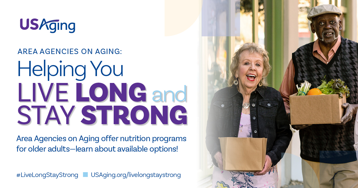 It’s #NationalSeniorNutritionMonth, and the <a href="/EldercareLoc/">Eldercare Locator</a>, USAging &amp; <a href="/ACLgov/">ACLgov</a> have launched the “Eat Well. Live Well. Age Well.” campaign to connect #OlderAdults &amp; #caregivers with home-delivered &amp; community-based meal programs and nutrition services. ow.ly/nrtg50Yt1uJ