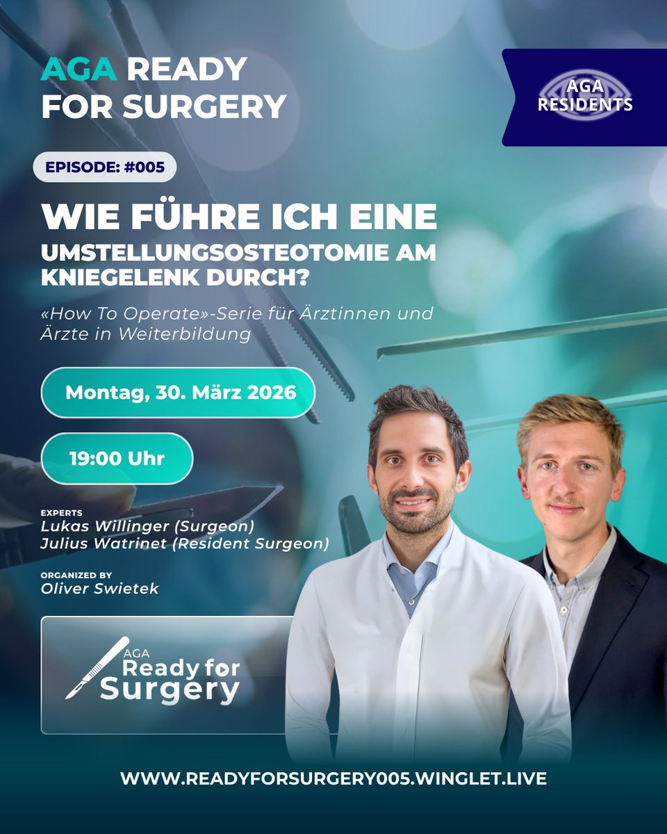 wingletedu's tweet photo. 📅 Save the Date: 30 March 2026, 19:00 CET! Join @AGA for an interactive knee osteotomy session. 🔗 https://t.co/SKgTjmH3W0 #AGAReadyForSurgery #KneeOsteotomy #KneeSurgery #Orthopedics #SportsMedicine #MedicalEducation #WingletCommunity #AGA https://t.co/4JXGJMnyZ2