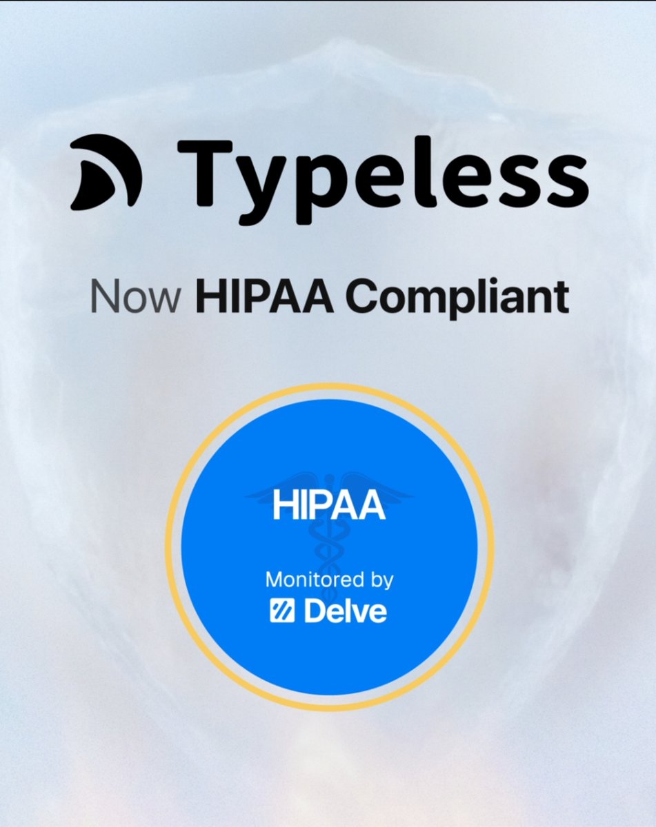 RAVIKUMARSAHU78's tweet image. Most AI tools claim they care about privacy.

Very few can actually prove it.

That’s where Typeless ( @typelessdotcom ) stands out.

It’s now officially HIPAA and GDPR compliant two of the strictest data protection standards.

For HIPAA especially, the bar is high.
It’s designed