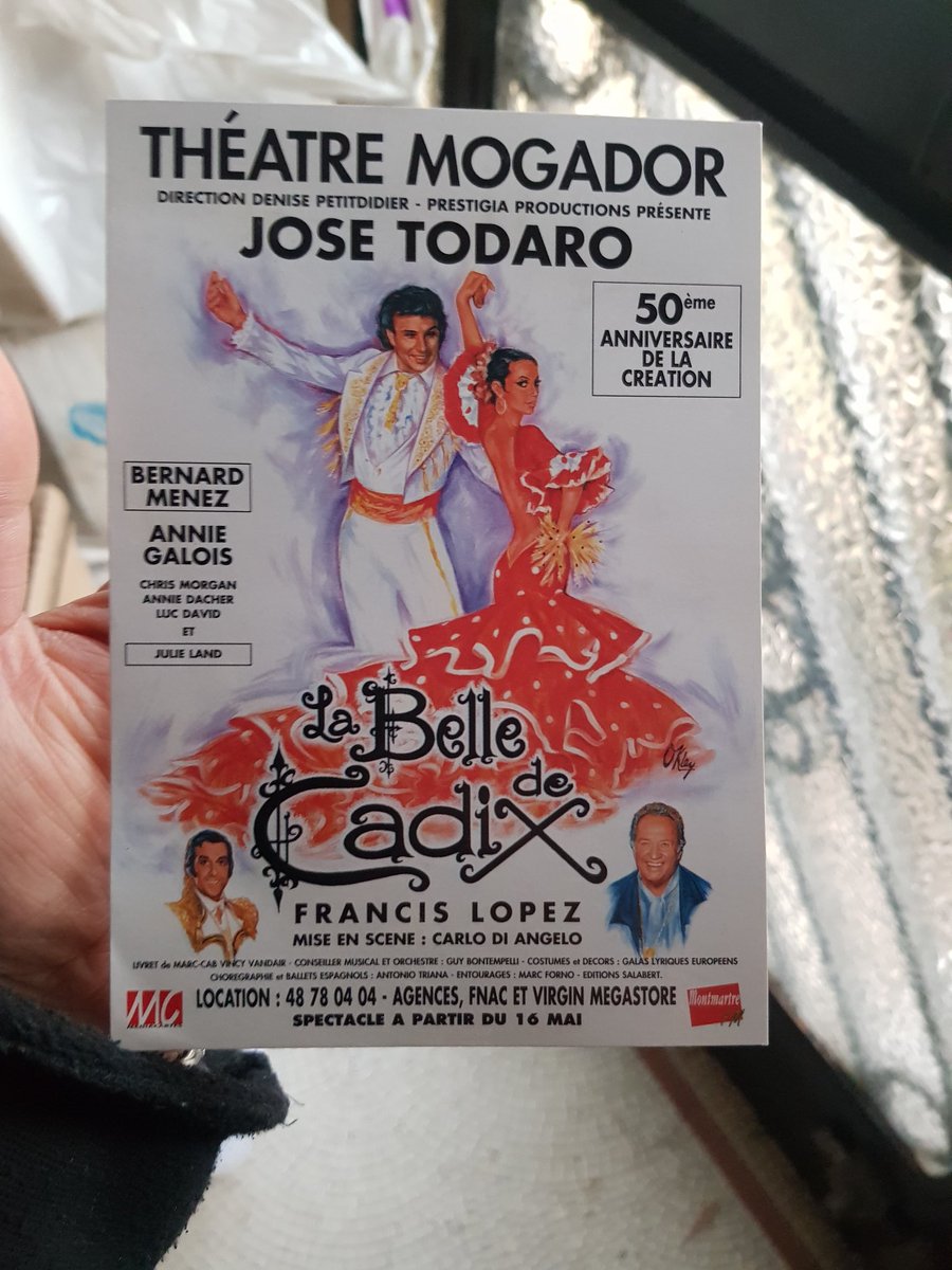 <a href="/HenryJeanServat/">Henry-Jean Servat</a> Bonjour Monsieur Servat. Si Luis Mariano était votre idole, alors ceci est pour vous! Peut-être étiez-vous dans le public en 1995 ? J'ai bien connu Francis Lopez et Daniel Ringold, son parolier. Nous avions produit ce spectacle avec mes parents au Théâtre Mogador. Amitiés, Laura