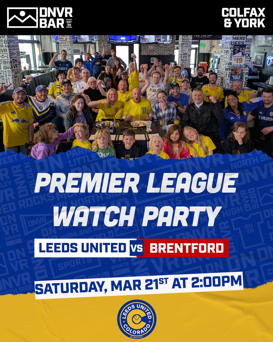 bobarrington10's tweet photo. We've reached squeaky-bum time! Only 8 matches remain in the PL season. Don't miss our latest fixture to date! We need YOU ALL! 💛🤍💙
@LeedsUTDCO
@LUFC

⚽ Matchday 31
🌮 Lunch Specials 
🍻 Drink Specials 
🅿️ Parking Lot/Street Parking
🚼 Children/Families Welcome
🏳️‍🌈 All Welcome https://t.co/bfANemvVH6