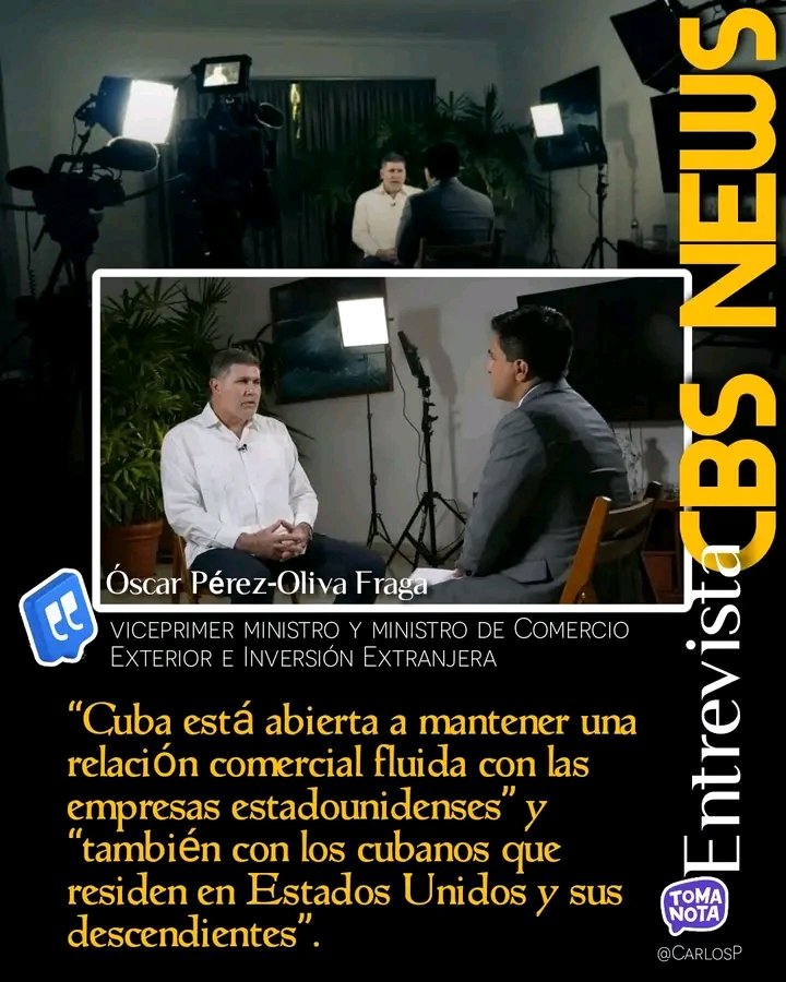 Nuevas oportunidades para cubanos en el exterior: Viceprimer Ministro Pérez-Oliva Fraga confirma en <a href="/NBCNews/">NBC News</a> que ciudadanos residentes fuera, incluyendo Miami, pueden invertir y ser propietarios de negocios en su tierra natal. 🇨🇺
​#CubaEstáFirme #InversiónExtranjera