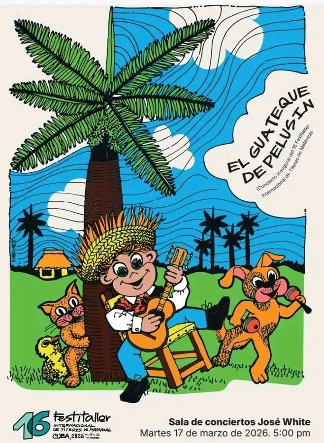 YenACN_Cuba's tweet photo. El guateque de Pelusín, en la Sala de Conciertos José White, marcará este martes el inicio del 16 Festitaller Internacional de Títeres de #Matanzas, un fiesta cultural para todas las edades.
#Matanceros https://t.co/NrcfEMnalg