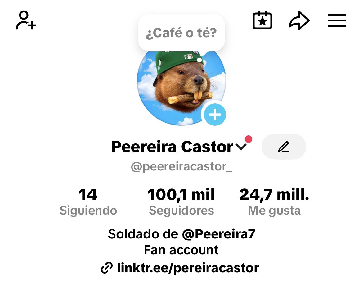 rruvit's tweet photo. 100k en Tiktok en cuenta de comunidad para @Peereira7 después de varias cuentas tumbadas 🔥📈 https://t.co/bjr0v9OIiP