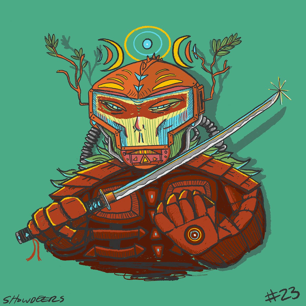 Showdeers's tweet photo. Android Samurai #23 🗡️🎋 https://t.co/NDxNQSnG2I