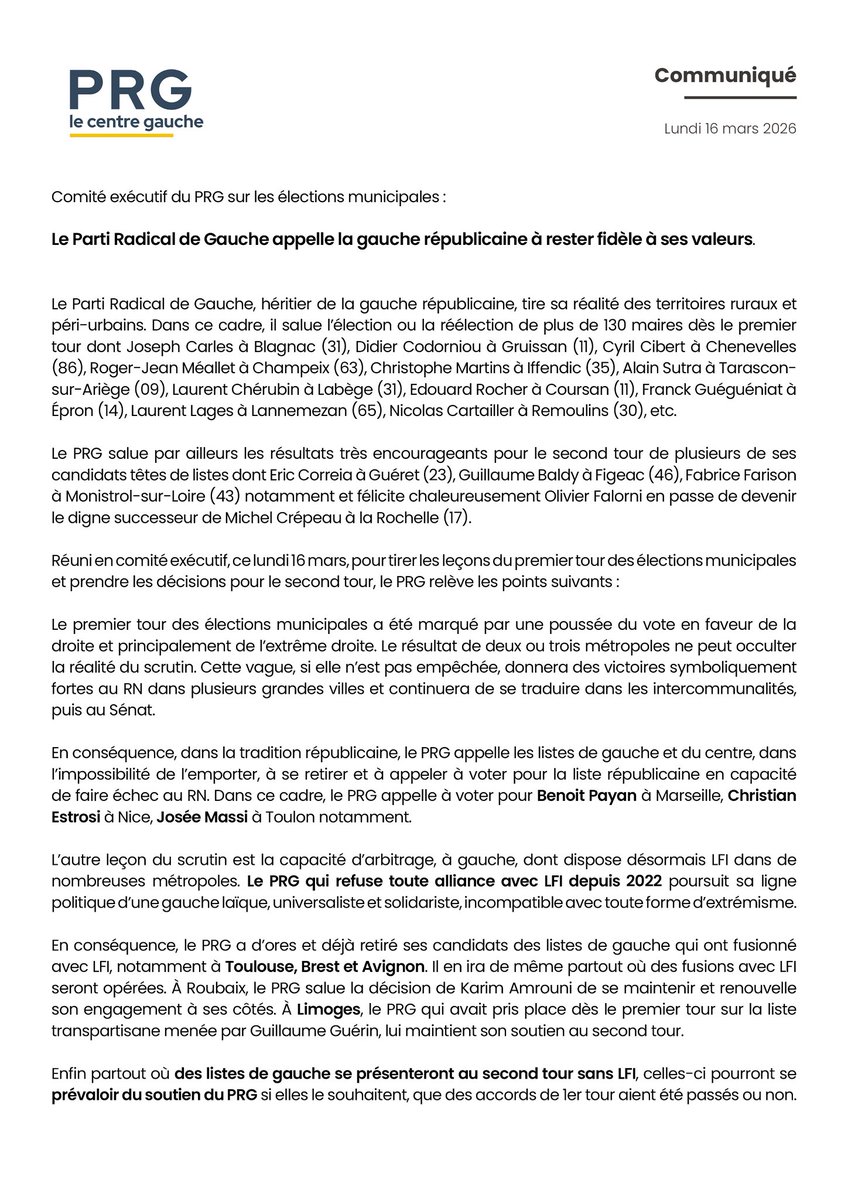 Parti Radical de Gauche tweet media