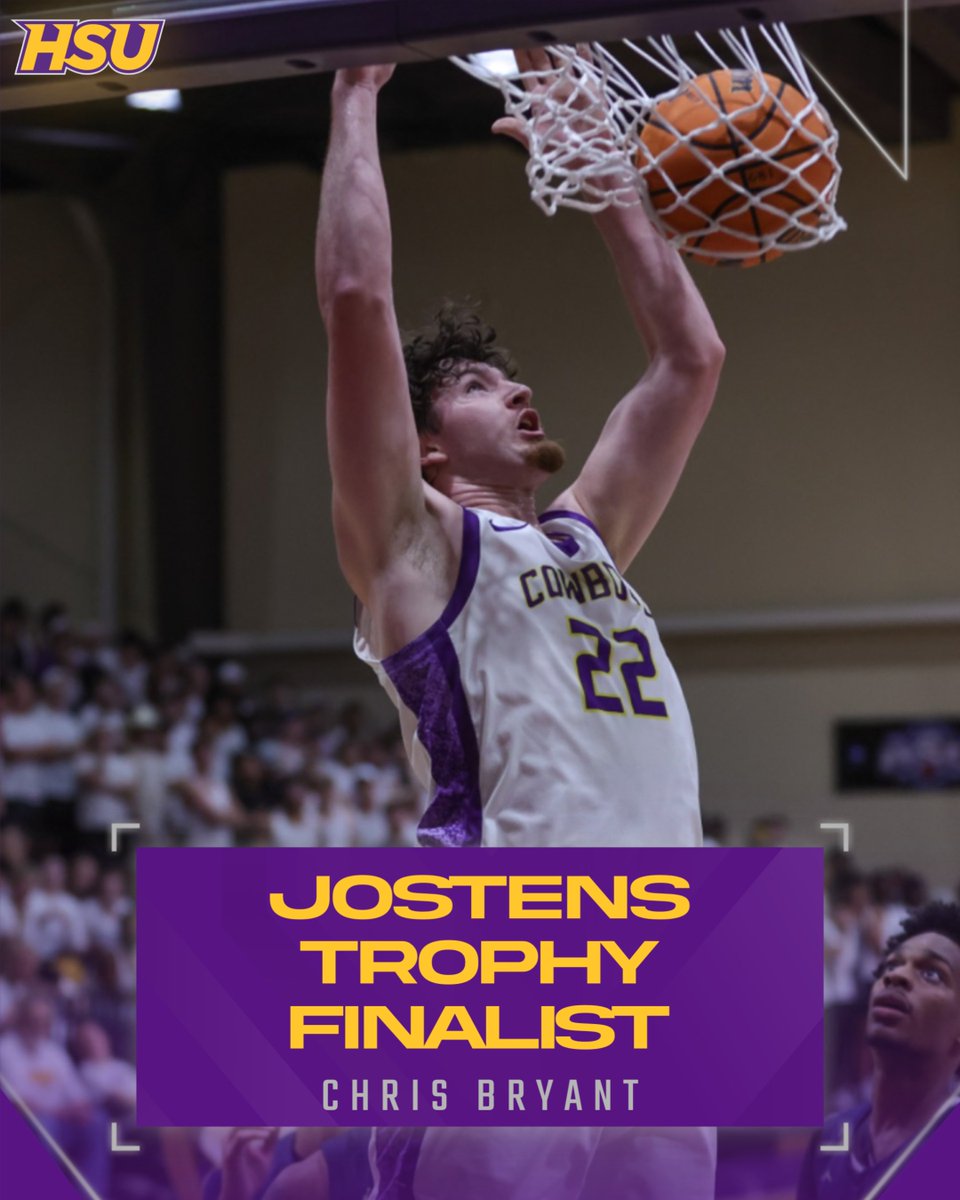 HSUAthletics's tweet photo. Chris Bryant was named as one of 11 finalists for the Jostens Trophy, given to the top player in Division III. 

Vote For Chris in the Fan Vote for the Jostens Trophy!
https://t.co/i4RZHpudiG https://t.co/LnJZUiqXwx
