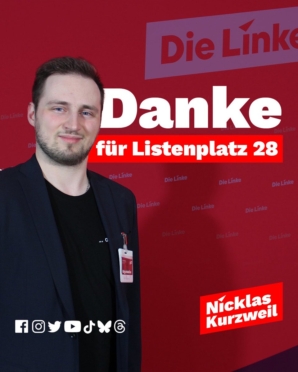 NicklasKurzweil's tweet photo. Auf dem Landesparteitag meiner Partei @dielinkelsa wurde ich gestern auf Platz 28 der Landesliste für die Landtagswahl am 6. September gewählt. Ich danke den Genoss*innen für das Vertrauen 🥳❤️ 1/2 https://t.co/g97XF1xJn8
