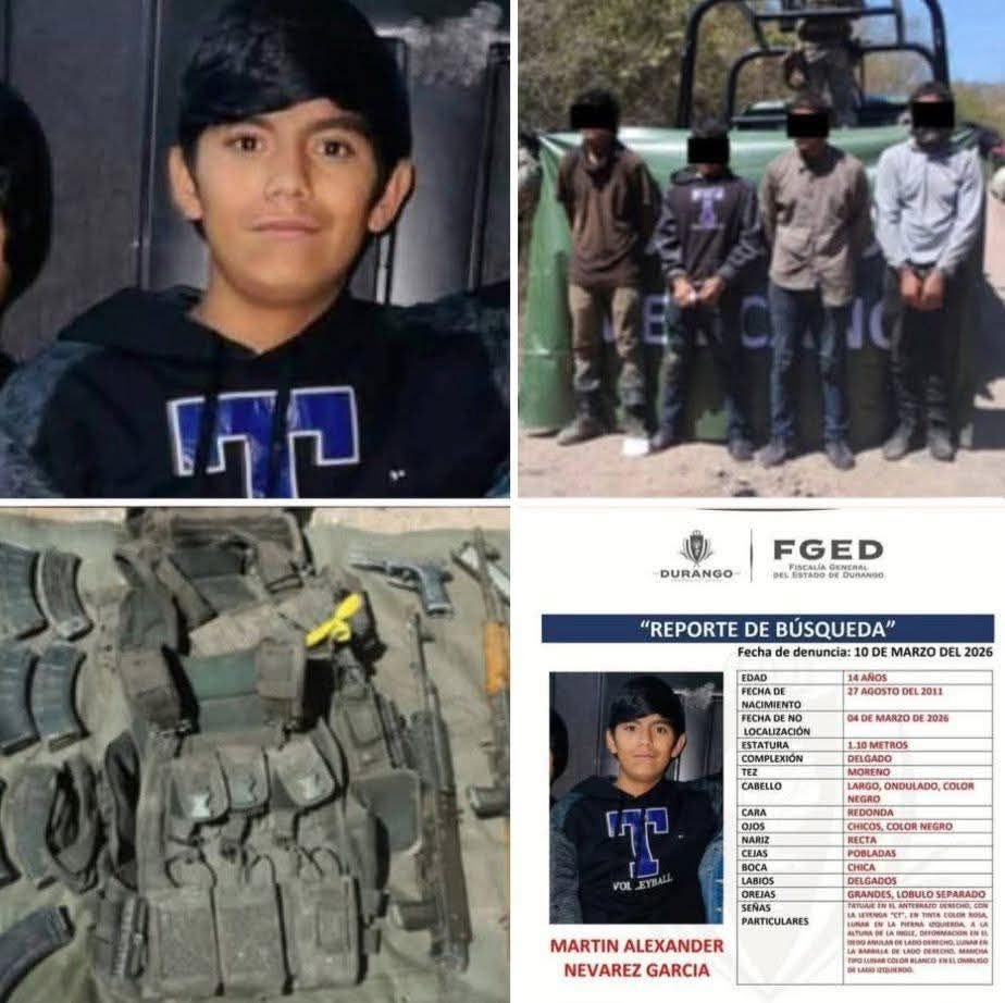 🚨🚨🚨Cuiden y eduquen a sus hijos o tarde o temprano terminara así, y eso si bien les va

MENOR REP0RTAD0 COMO DESAPAREC!D0 EN DURANGO ES DETEN!D0 POR MILITARES EN SINALOA JUNTO A PRESUNTOS CR!M!NALES 

Un  men0r de 14 años de edad, identificado como Martín Alexander, quien