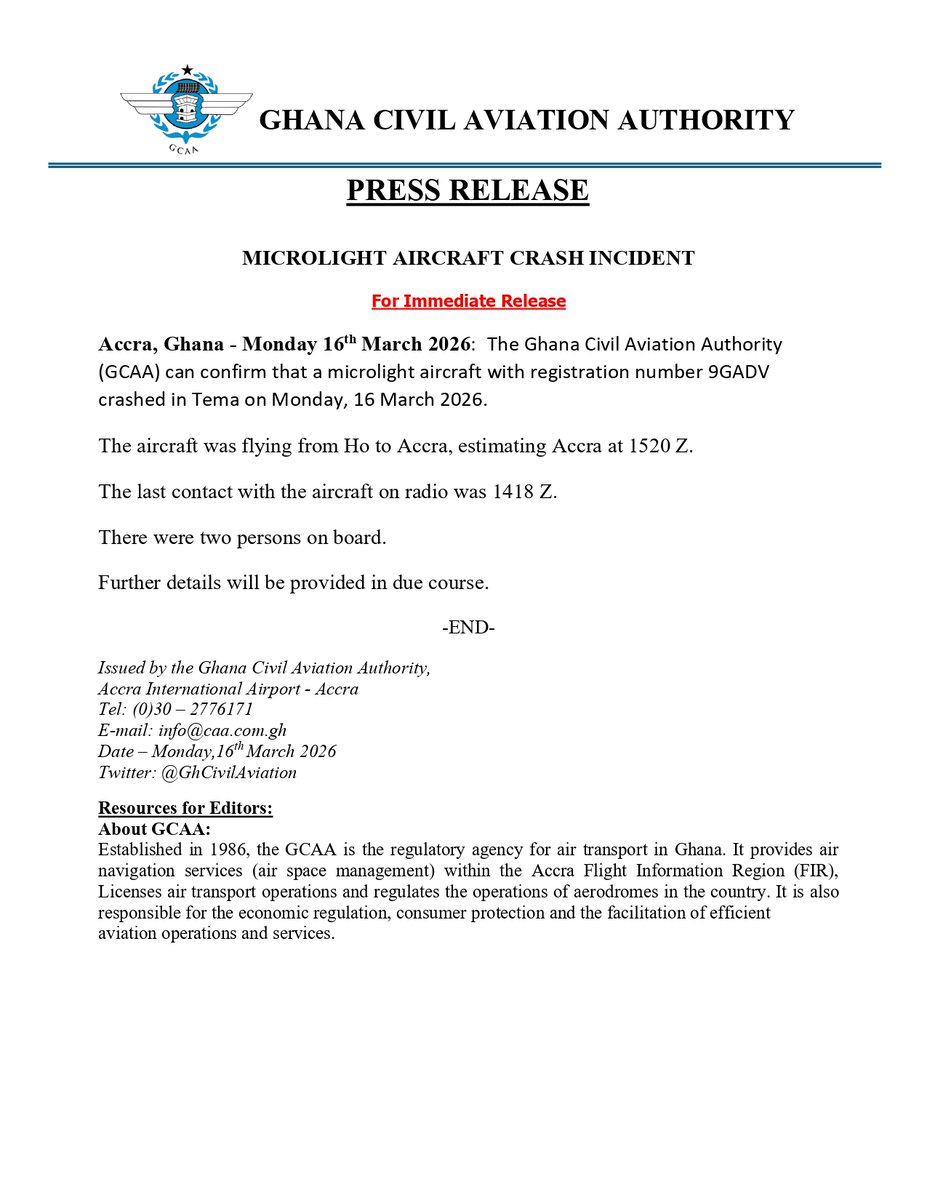 Ghana Civil Aviation Authority tweet media