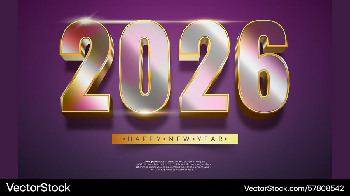 Latest Vector <a href="/VectorStock/">VectorStock</a> gleaming 2026 numbers with golden border against #VectorStock vectorstock.com/57808542