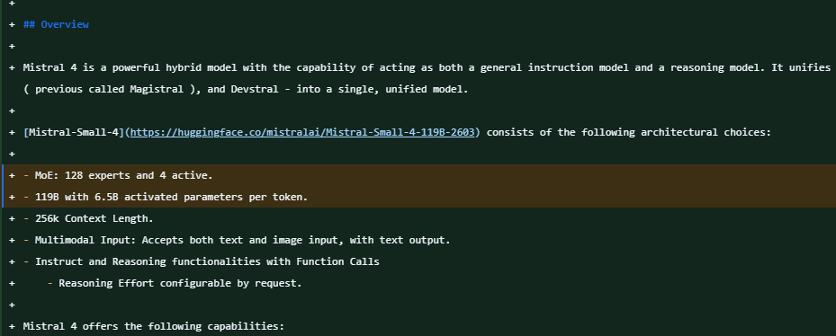 Mistral 4 is coming

- "Mistral 4 is a powerful hybrid model with the capability of acting as both a general instruction model and a reasoning model. It unifies the capabilities of three different model families - Instruct, Reasoning ( previous called Magistral ), and Devstral -