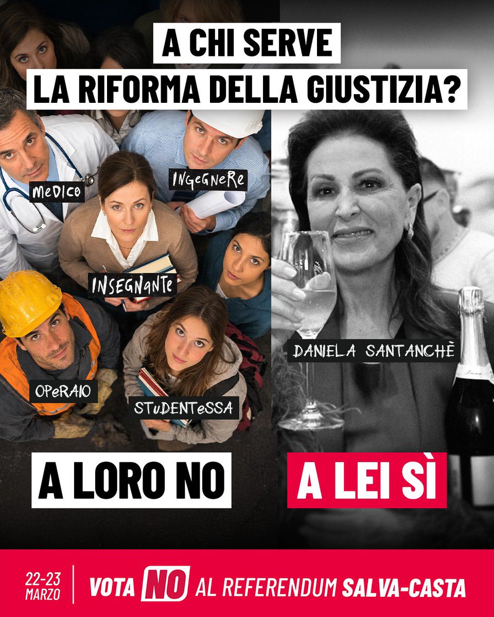 La ministra #Santanchè nuoce gravemente alla campagna per il Sì al #Referendum.Le hanno imposto un profilo basso in questo periodo,meglio resti in panchina.Come se potessimo scordarci di lei e di ciò che ha fatto. La #RiformaSalvaCasta serve a lei,anche per questo #IoVotoNo