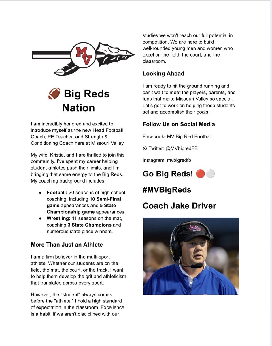 Missouri Valley Big Red Football tweet media