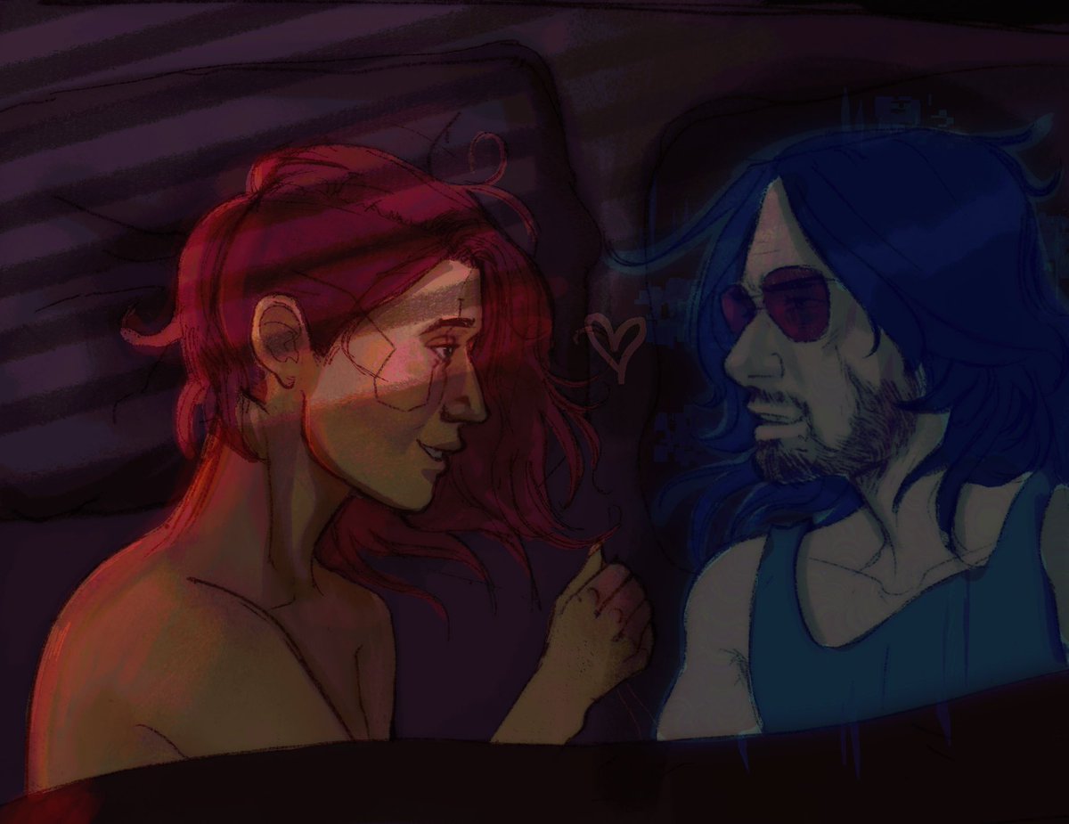 lovesickastel's tweet photo. ☀️ 🌙 #Silverv #Cyberpunk2077 https://t.co/kFlL2DIzJe