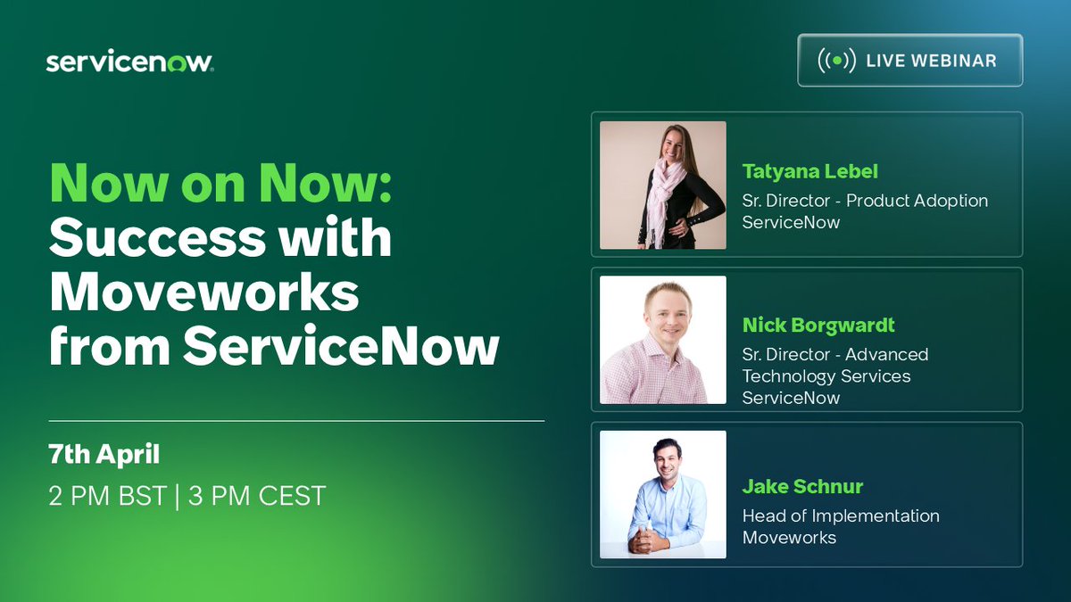 maxgrga's tweet image. Learn how @ServiceNow  is deploying Moveworks internally as customer zero to transform employee support. 
sa.servicenow.com/zpzk1Knn2BQg1
#ServiceNow #Moveworks #PutAIToWork