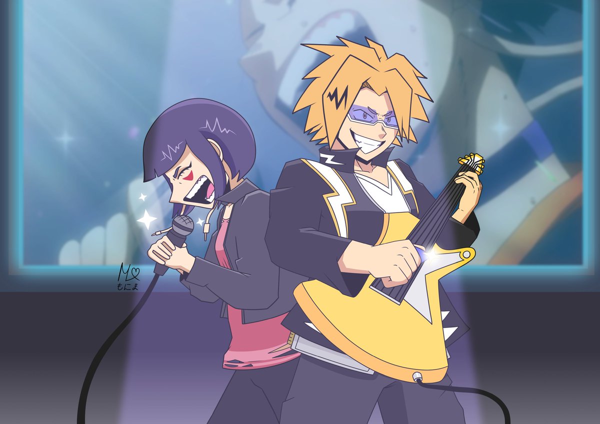monima_art's tweet photo. Jirou x Kaminari fanart for y'all because they're so cute together #mha https://t.co/X35tKubWHz