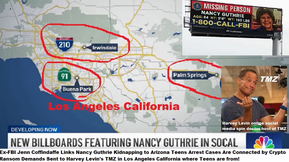 Ex-FBI Agent Jennifer Coffindaffe Links Nancy Guthrie Kidnapping to Arizona Teens Jackson Sullivan and Skylar Lapaille, Arrest Cases Connected by Crypto Ransom Demand from 'Red &amp; 8' Sent to Harvey Levin's TMZ. Why did Nancy Guthrie kidnappers choose Harvey Levin's TMV to be