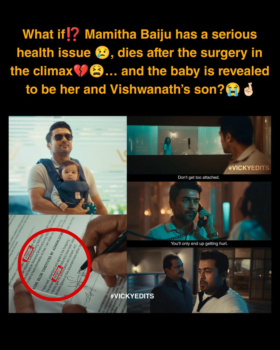 VICKYEDITS1's tweet photo. What if this is the twist in the climax of #VishwanathandSons? 😫💔
#vickyedits #suriya #mamithabaiju https://t.co/6t3nGGyQXM