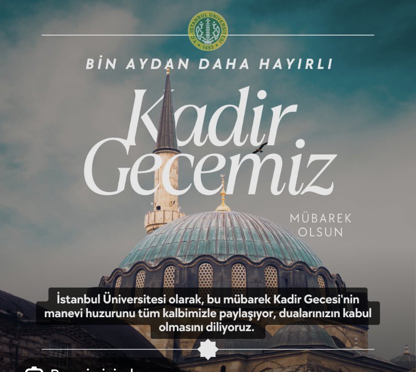 Kadir geceniz mübarek olsun 
Selam dua ile
#KadirGecemizMübarekOlsun