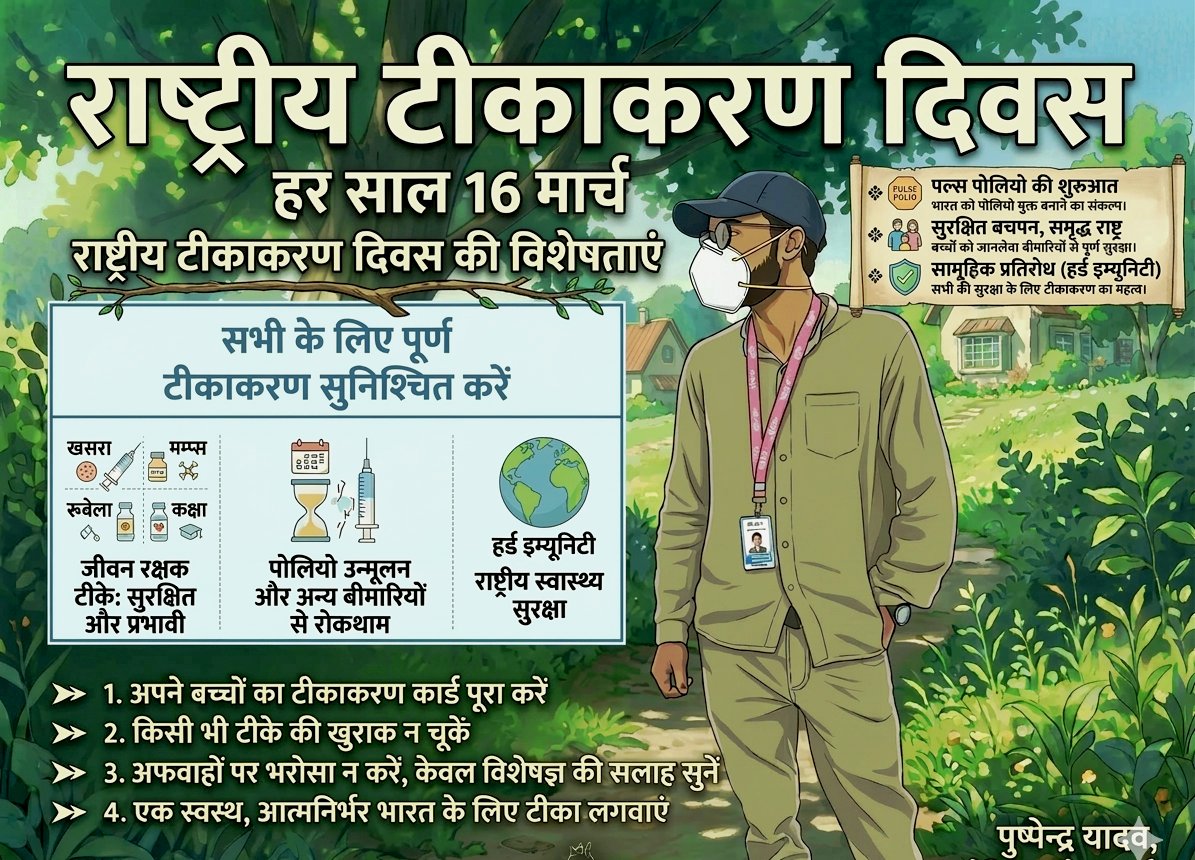mrpushpendrag's tweet photo. आज 16 मार्च है—National Vaccination Day  एक Medical Social Worker के रूप में, मैंने करीब से देखा है कि कैसे एक छोटी सी Vaccination की खुराक बड़े-बड़े बदलाव लाती है।
#NationalVaccinationDay #PublicHealth #MedicalSocialWorker #VaccinesSaveLives #HealthAwareness #IndiaFightsDisease https://t.co/5P41I5Ehg1