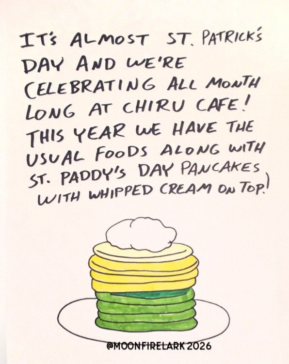 MoonfireLark's tweet photo. Delicious food and treats for ST. Patrick's Day can be found all month long at Chiru Cafe!😺😋✨🍀
@ananchirukodayo
#Chiru #ChiruCafe #STPatricksDay🍀 https://t.co/kV6EZhgxKh