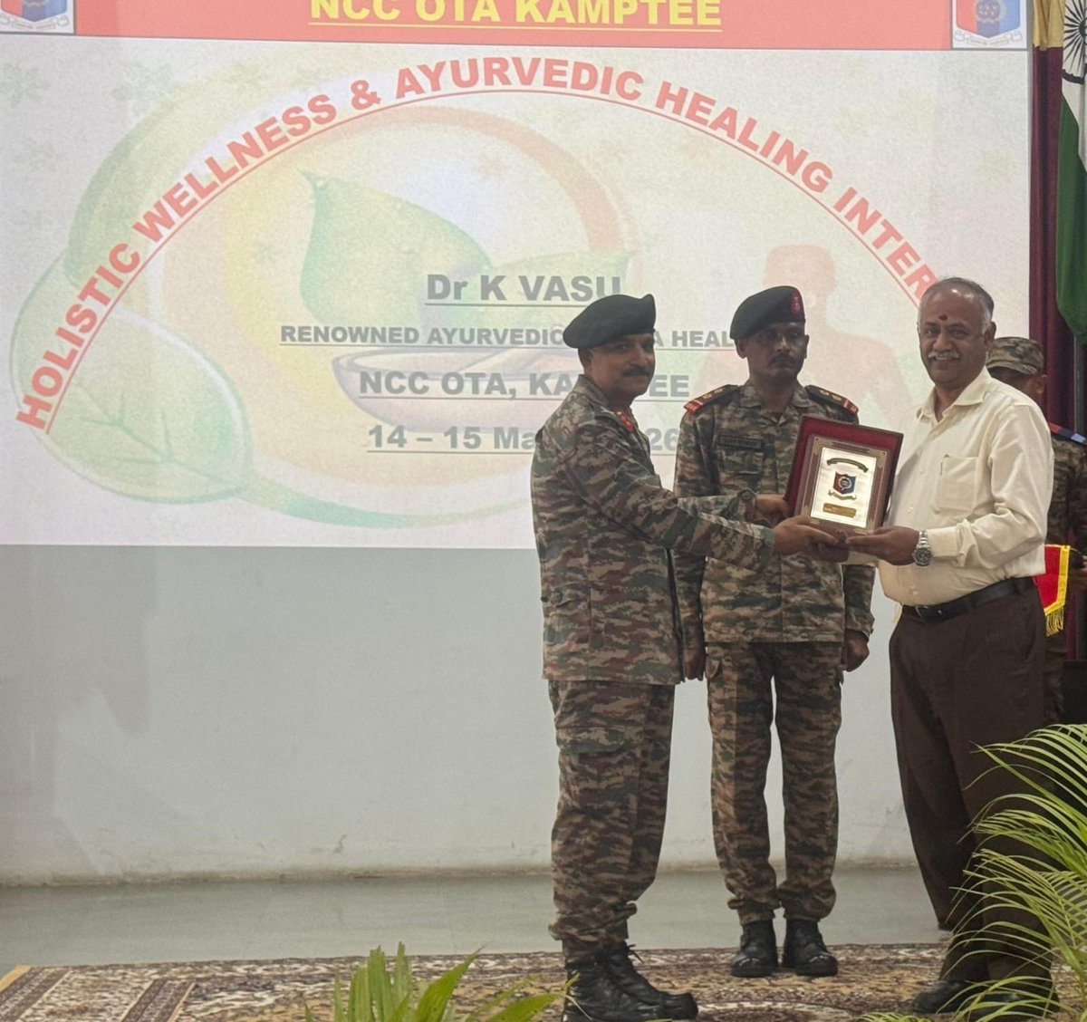 2-day Holistic Wellness and Ayurveda Healing Camp was organized by NCC OTA Kamptee, where Dr. K. Vasu, a globally renowned Ayurvedic Siddha healer
#Ayurveda #Wellness #MilitaryCommunity
#Har Kaam Desh Ke Naam
 <a href="/HQ_DG_NCC/">National Cadet Corps</a>
<a href="/SpokespersonMoD/">Ministry of Defence, Government of India</a>
<a href="/PRODefNgp/">PRO Nagpur, Ministry of Defence</a>
<a href="/adgpi/">ADG PI - INDIAN ARMY</a>