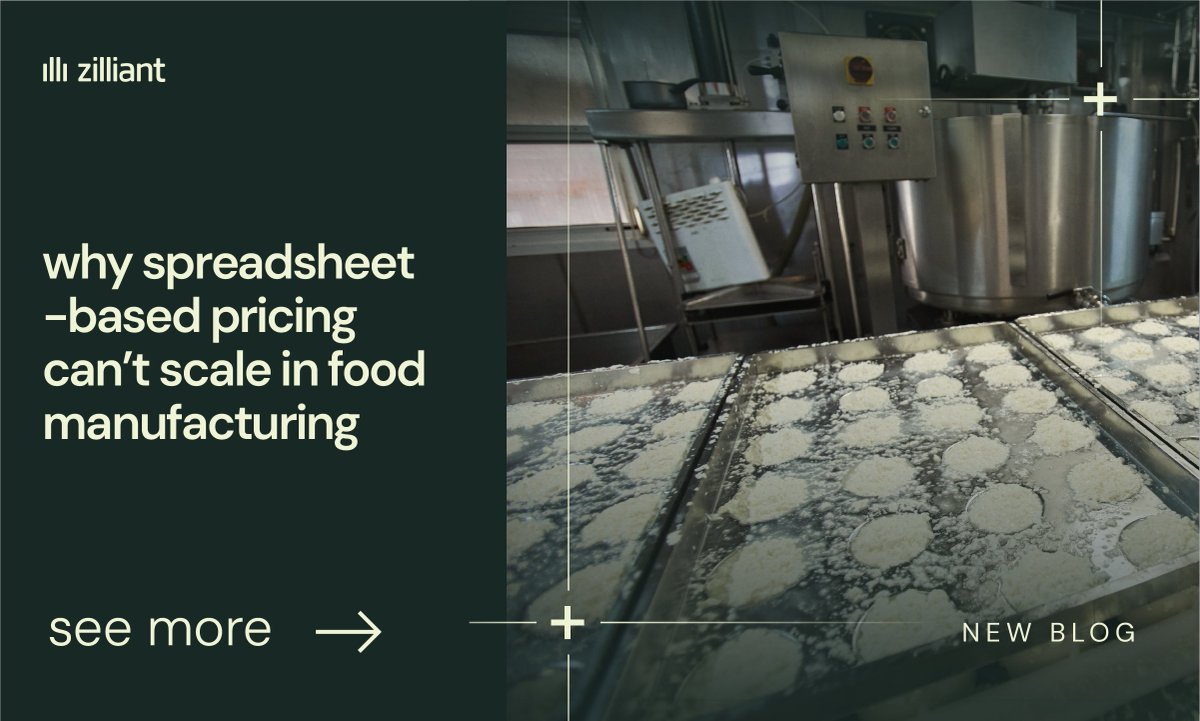 zilliant's tweet image. ⚠️ If pricing lives in spreadsheets, it’s not under control.

Cost volatility + contract complexity = margin guesswork.

Why it can’t scale in food manufacturing 👉 zilliant.com/blog/why-sprea…

#FoodManufacturing #PricingStrategy #MarginProtection