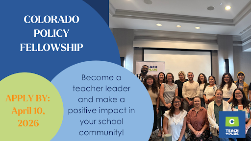 TeachPlusCO's tweet photo. Are you a CO PK-12 classroom teacher working toward bringing #equity &amp; #meaningfulaccess to students? Apply to join the Teacher Policy Fellowship through @TeachPlusC0: https://t.co/I5IjIg0OpO

#teacherleader #educhat #edpolicy #teacherlife #TeachPlus #teacherchange https://t.co/OhnhzYKz0j